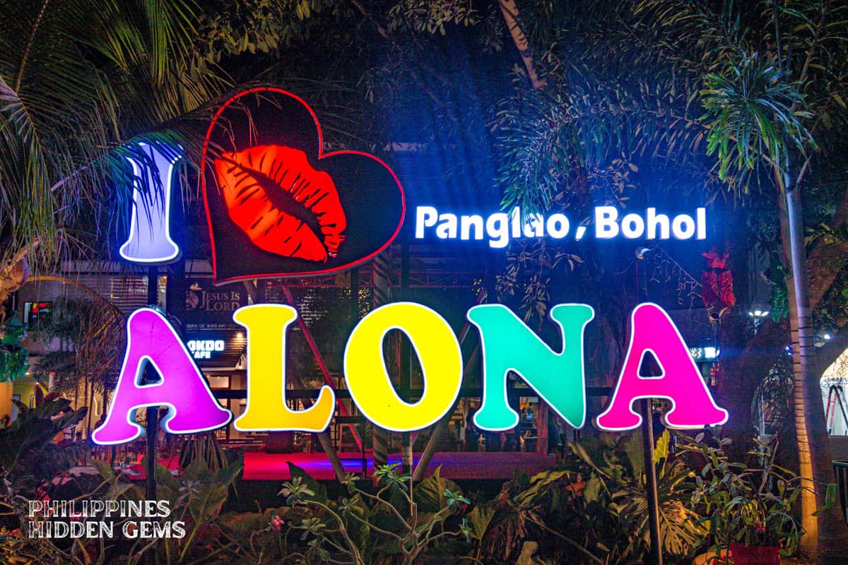 Panglao Alona Beach neon sign